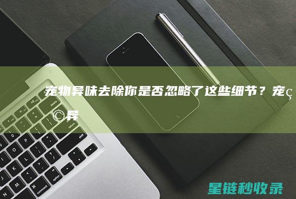 宠物异味去除：你是否忽略了这些细节？ (宠物异味去除公司)
